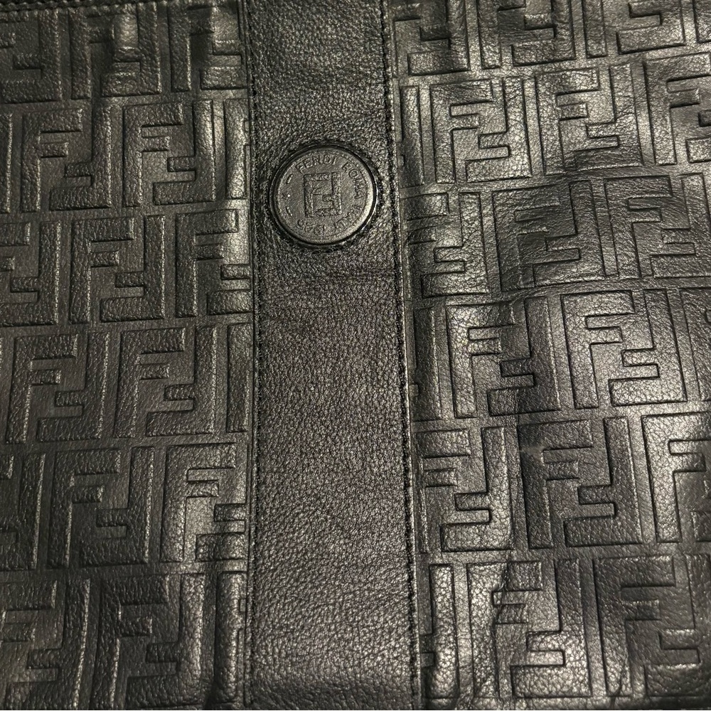 Vintage Fendi Embossed Black Leather Bag comes with COA - Picture 8 of 14